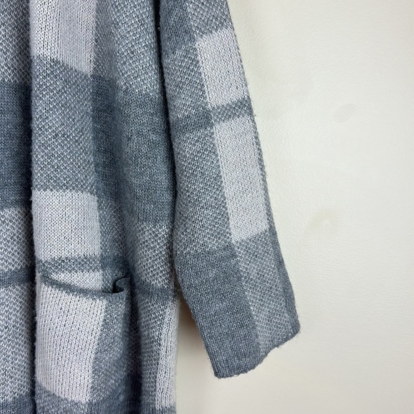 American Eagle Woman's Size Medium Open Cardigan Oversized Tunic Length Grey - Picture 5 of 6